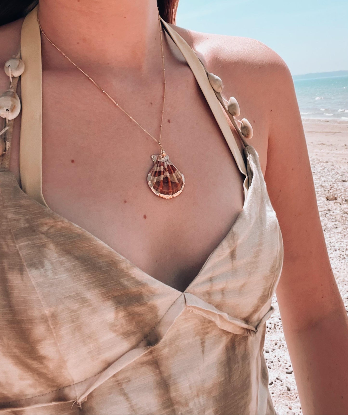 Gold Seashell Necklace | Beach Seagirl Shell Necklace | Jewelry For summer 2025 | Outerbanks Pouge Jewlery My Store