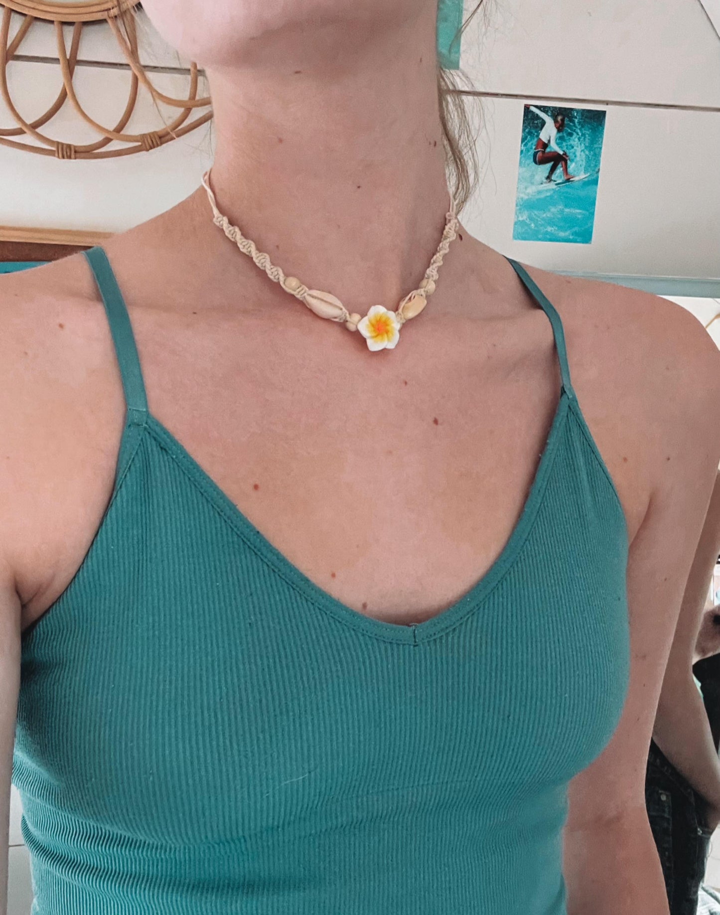 Hawaiian Hibiscus Woven Choker Necklace | Adjustable Macrame Necklace | Summer 2025 Hibiscus jewlery | Gift for her | Summer necklace My Store