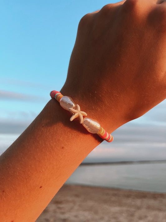 Clay Bead Heishi Bead | Preppy Beaded Bracelet | Coconut Girl Beach Aesthetic Bracelet | Stacking Clay Bead Bracelets | Surfer Style Sping My Store