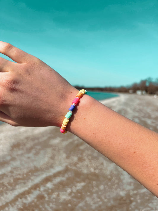Coastal Girl • Beaded Bracelet • Coconut Girl Bracelet • Beach Aesthetic Bracelet • Stacking Bracelet • Clay Bracelet • Heishi Bead Bracelet My Store