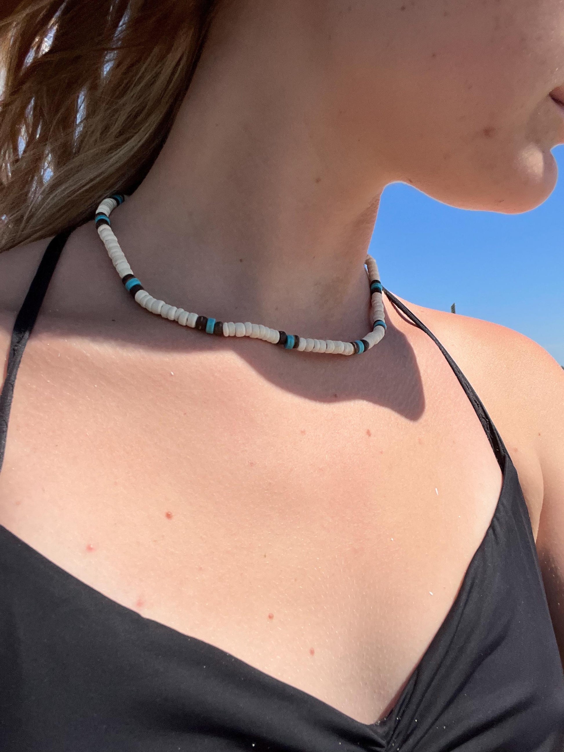 Outerbanks Style Surfer Necklace, Unisex surfer Necklace,Men’s Beaded Necklace, Heishi bead necklace, wooden jewelry, Woman’s beach necklace My Store