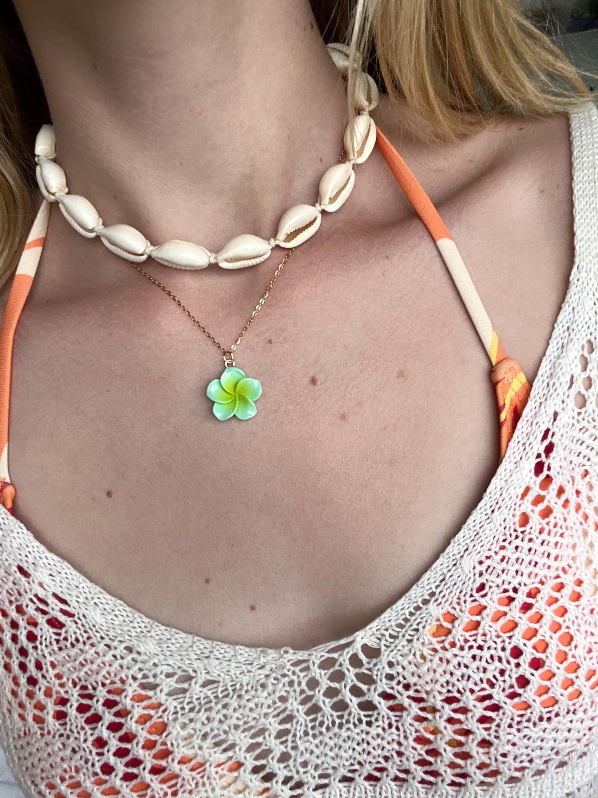 hibiscus Necklace | Vacation Flower Necklace | Summer Beach Girl Necklace | 18k gold plated necklace | Coconut Girl Necklace My Store