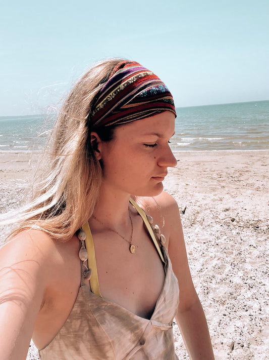 Boho Style | Linen Style Summer Headband | Striped design | Beachy Cotton Bandanna | Outerbanks Style Headband | Pouge OBX My Store