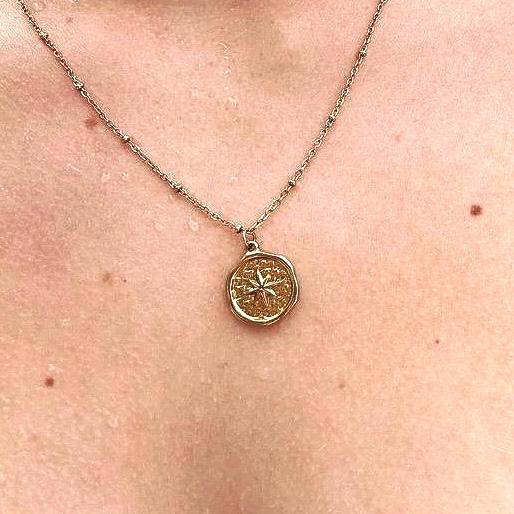 compass necklace | Gold plated Stainless Steel Compass Style Necklace | Outerbanks | Royal Merchant Necklace | 1 Pcs My Store