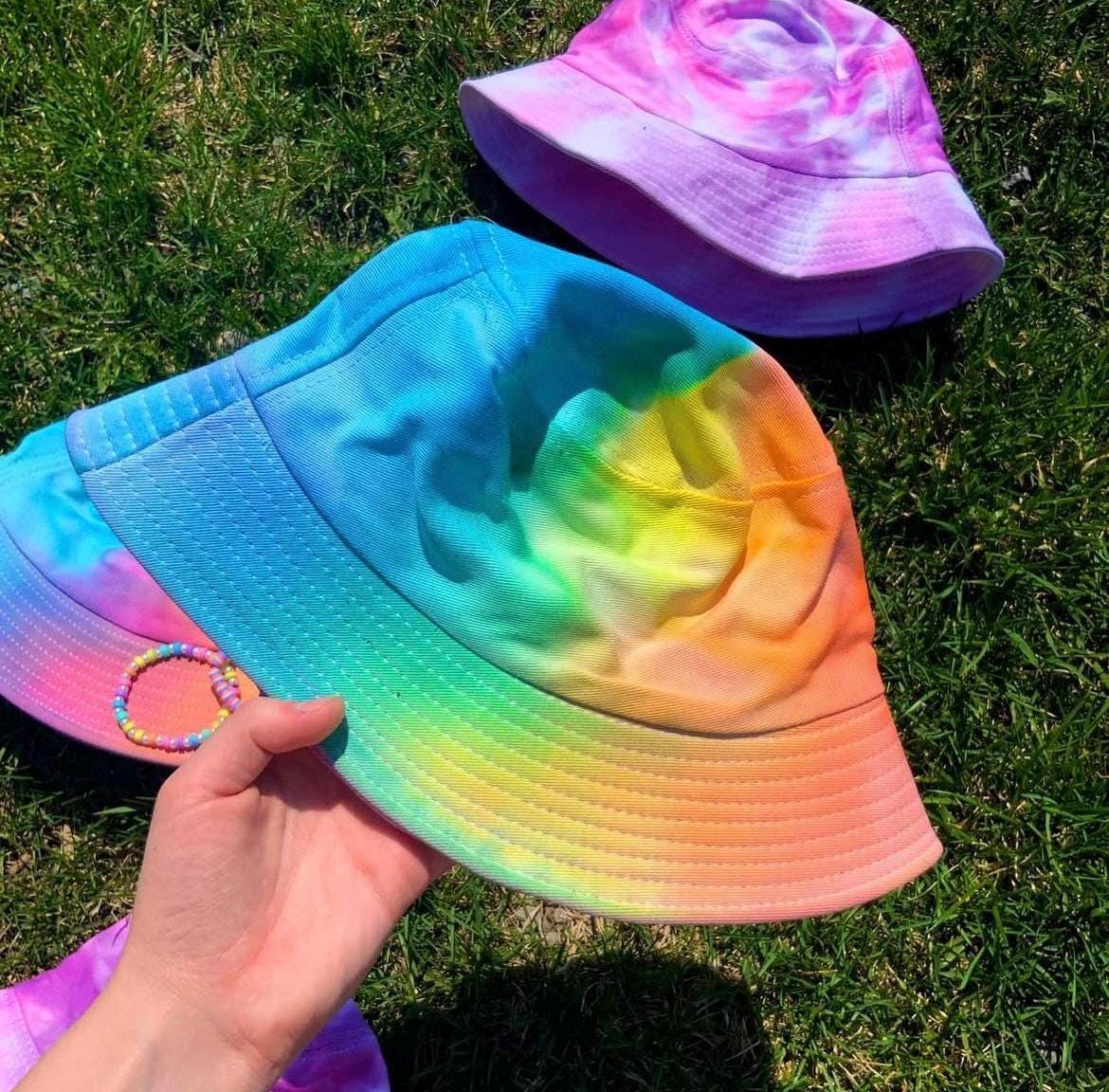 Hand-dyed Tiedye Bucket Hat | Summer 2025 Hat | Tiedye Hat | Tiedye Beach Girl | Y2K Tiedye Fasion | 2000s style bucket hat My Store