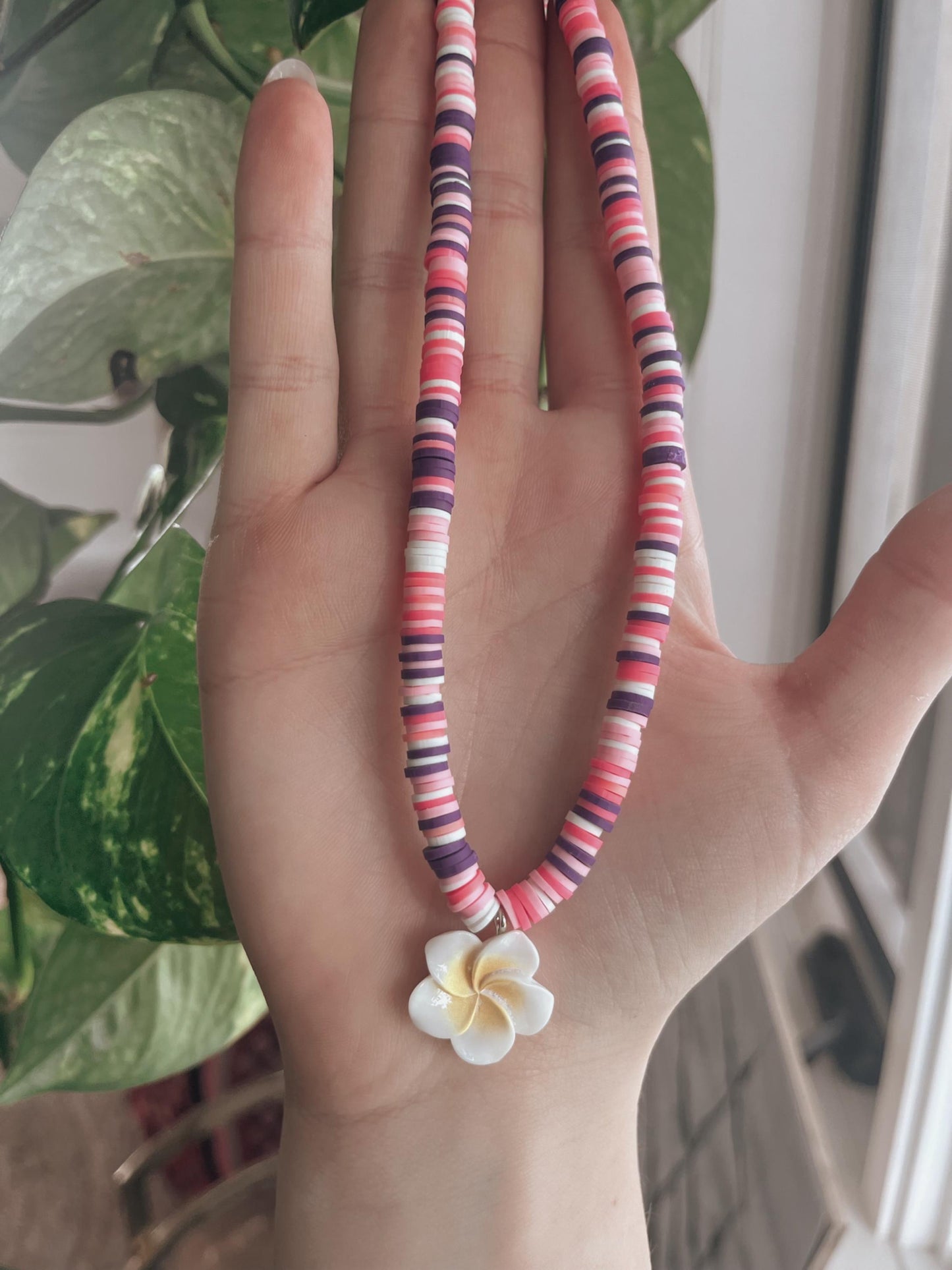 Y2K Style 2000s aesthetic Hawaiian Vacation Choker Necklace | Beach Girl style Y2K Necklace | Heishi Bead Jewelry My Store