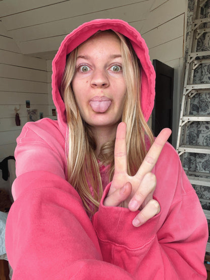 Oversized Beach Hoodies / Summer 2025 Hibiscus hoodie / Hot Pink Magenta 100% Cotton Hoodie / Surfer Girl Quality Hoodie / That Beach girl My Store