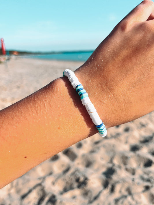 Clay Bead Heishi Bead | Preppy Beaded Bracelet | Coconut Girl Beach Aesthetic Bracelet | Stacking Clay Bead Bracelets | Surfer Style Preppy My Store
