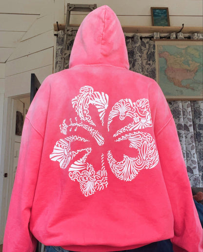 Oversized Beach Hoodies / Summer 2025 Hibiscus hoodie / Hot Pink Magenta 100% Cotton Hoodie / Surfer Girl Quality Hoodie / That Beach girl My Store