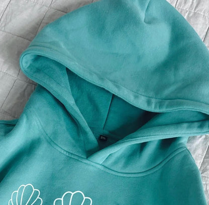Teal Seashell Hand Drawn Hoodie