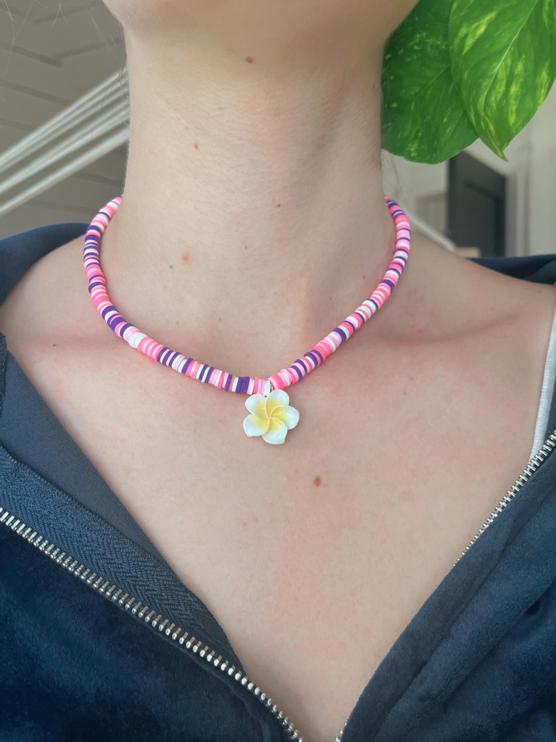 Y2K Style 2000s aesthetic Hawaiian Vacation Choker Necklace | Beach Girl style Y2K Necklace | Heishi Bead Jewelry My Store