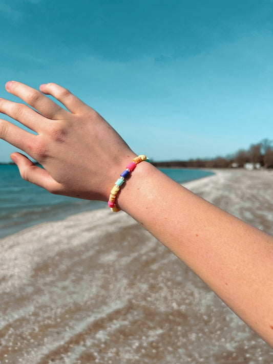 Coastal Girl • Beaded Bracelet • Coconut Girl Bracelet • Beach Aesthetic Bracelet • Stacking Bracelet • Clay Bracelet • Heishi Bead Bracelet My Store