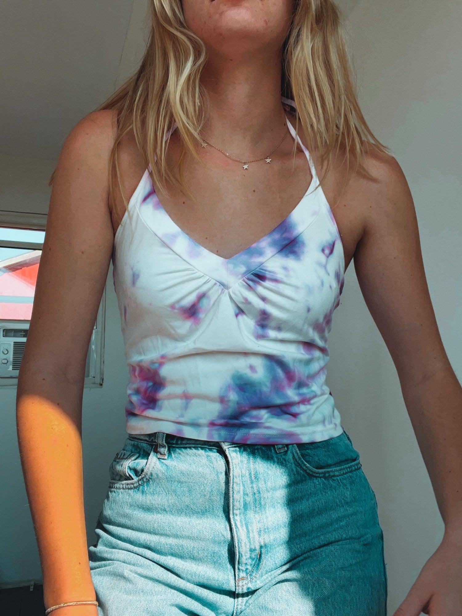 Violet Tie-dye halter tank top | summer tie-dye top | Halter top | tie-dye fashion | Hand dyed tank top | Tie-dye tank top My Store
