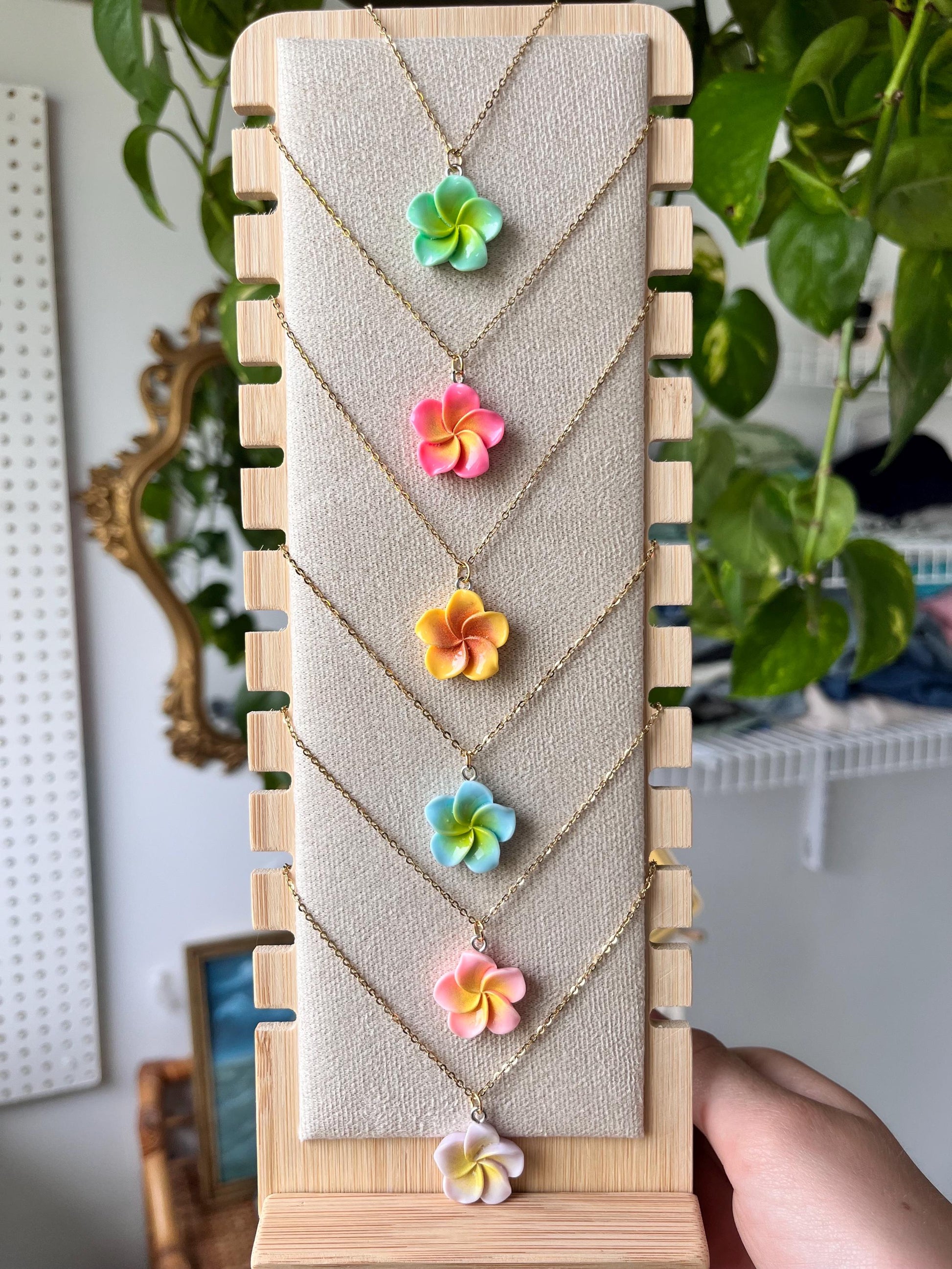hibiscus Necklace | Vacation Flower Necklace | Summer Beach Girl Necklace | 18k gold plated necklace | Coconut Girl Necklace My Store