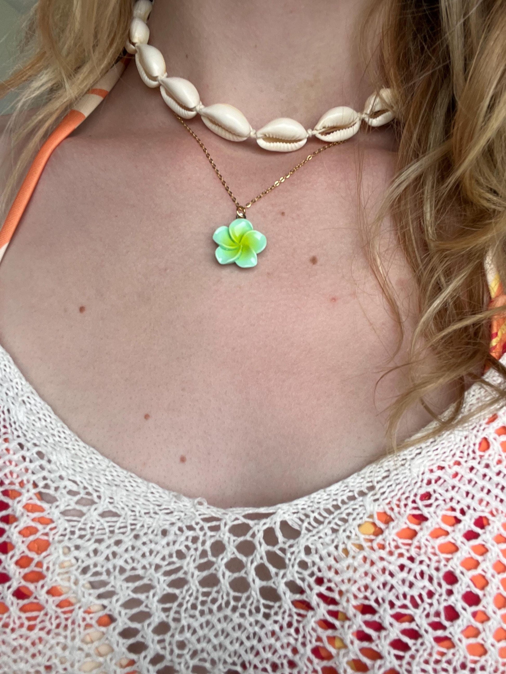 hibiscus Necklace | Vacation Flower Necklace | Summer Beach Girl Necklace | 18k gold plated necklace | Coconut Girl Necklace My Store