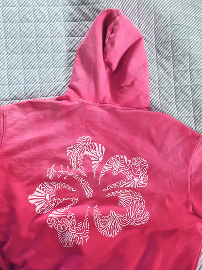 Oversized Beach Hoodies / Summer 2025 Hibiscus hoodie / Hot Pink Magenta 100% Cotton Hoodie / Surfer Girl Quality Hoodie / That Beach girl My Store