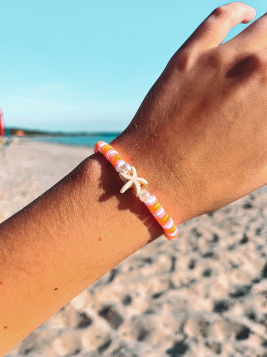 Clay Bead Heishi Bead | Preppy Beaded Bracelet | Coconut Girl Beach Aesthetic Bracelet | Stacking Clay Bead Bracelets | Surfer Style Sping My Store